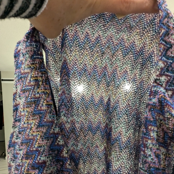 Maeve By Anthropologie Westwater Knit Tank Dress Blue Zigzag Pattern V-Neck XS - Picture 3 of 12